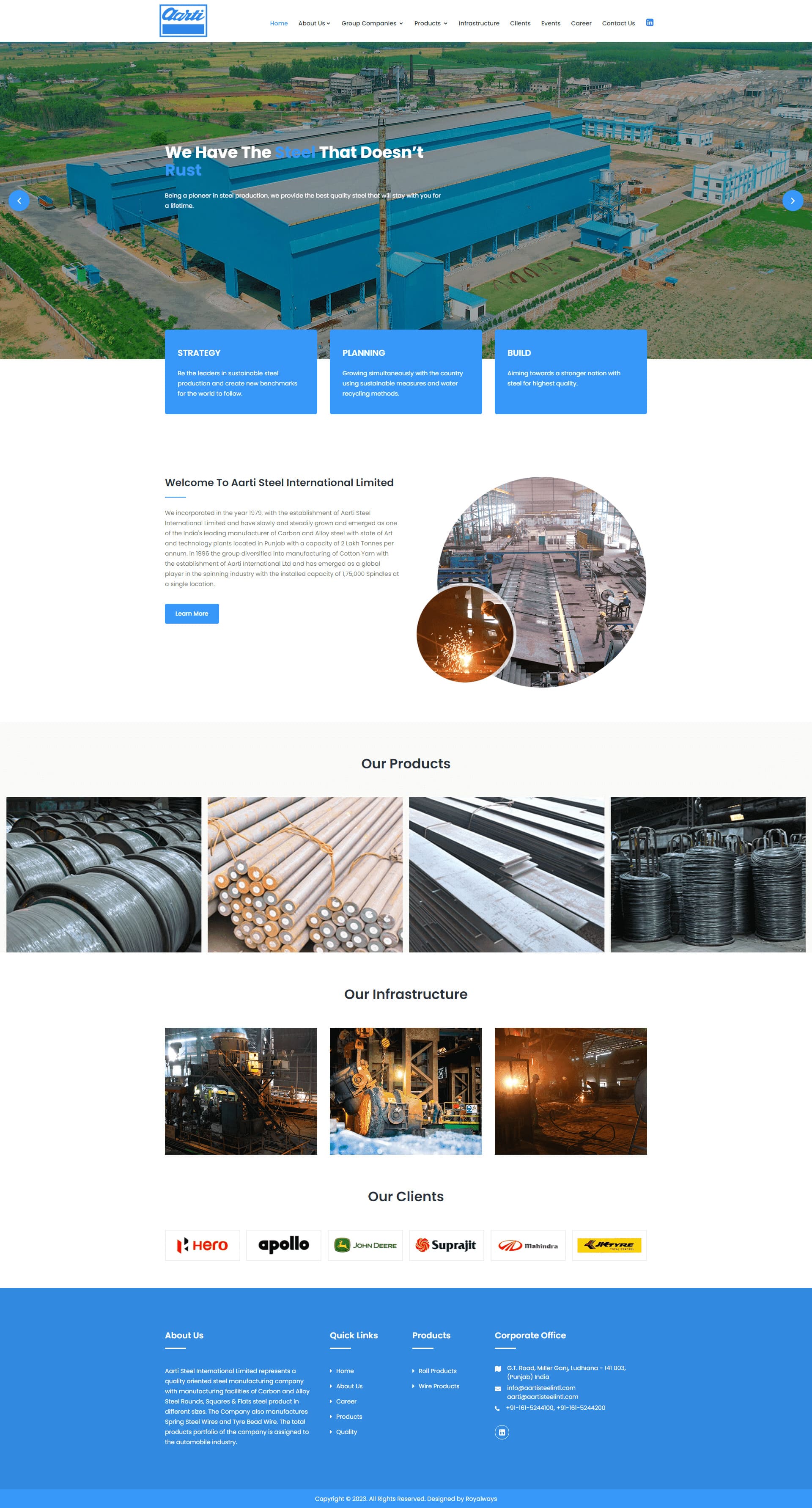 Aarti International website by Infosoft Network