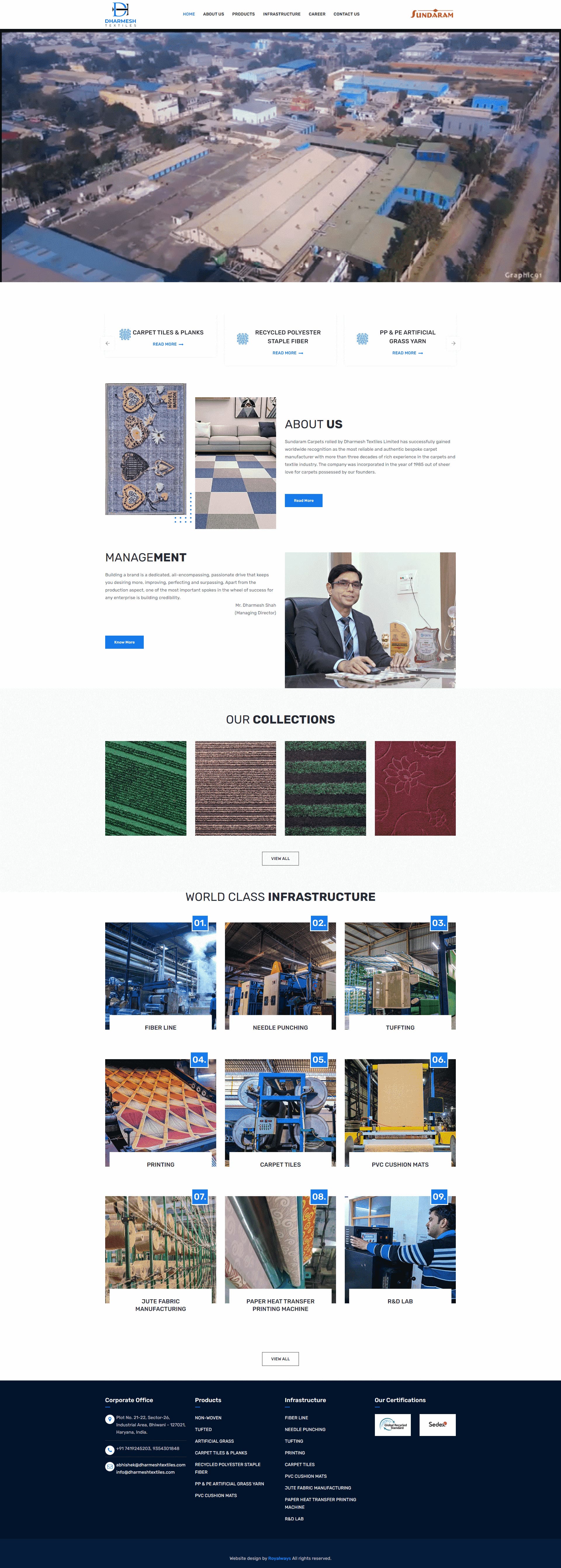 Dharmesh Textiles Limited website by Infosoft Network