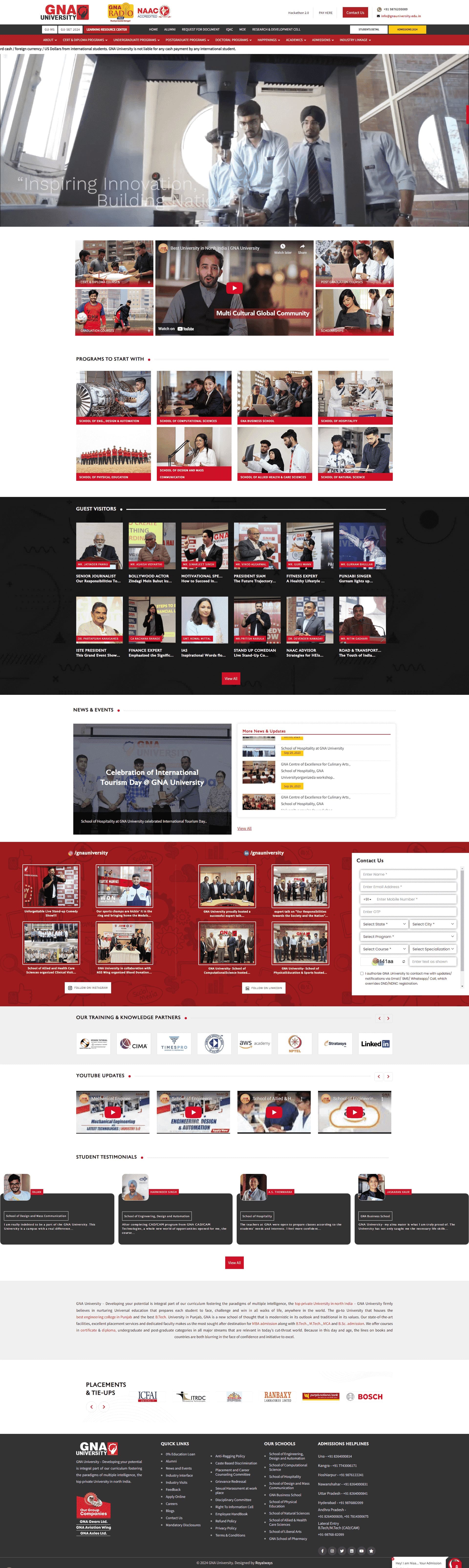 GNA University website by Infosoft Network