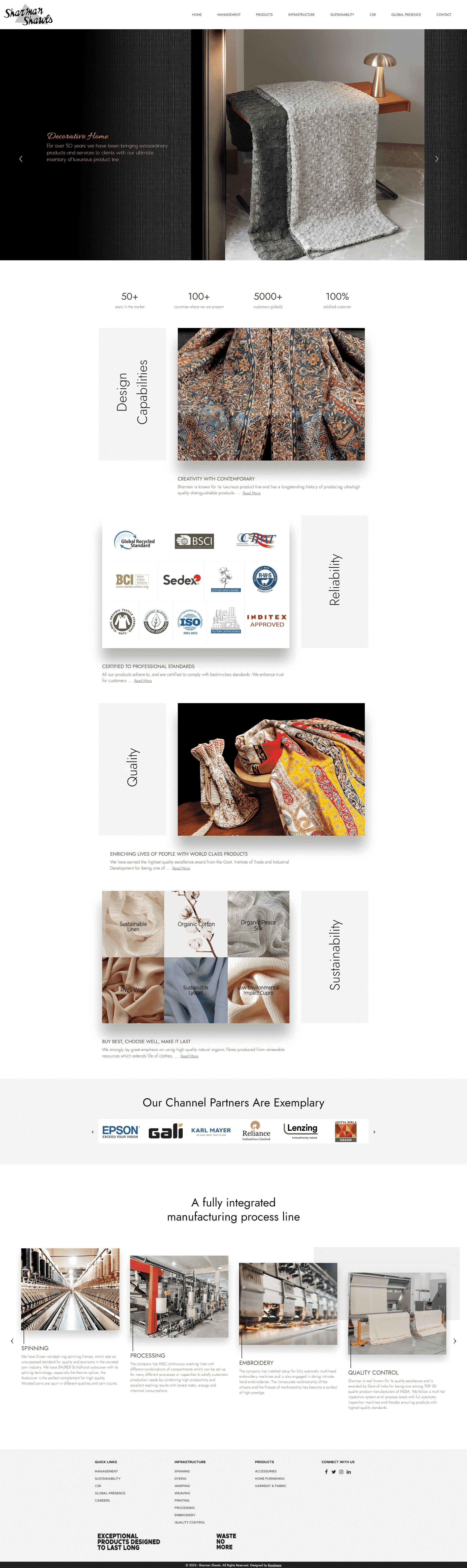 Sharman Shawls website by Infosoft Network
