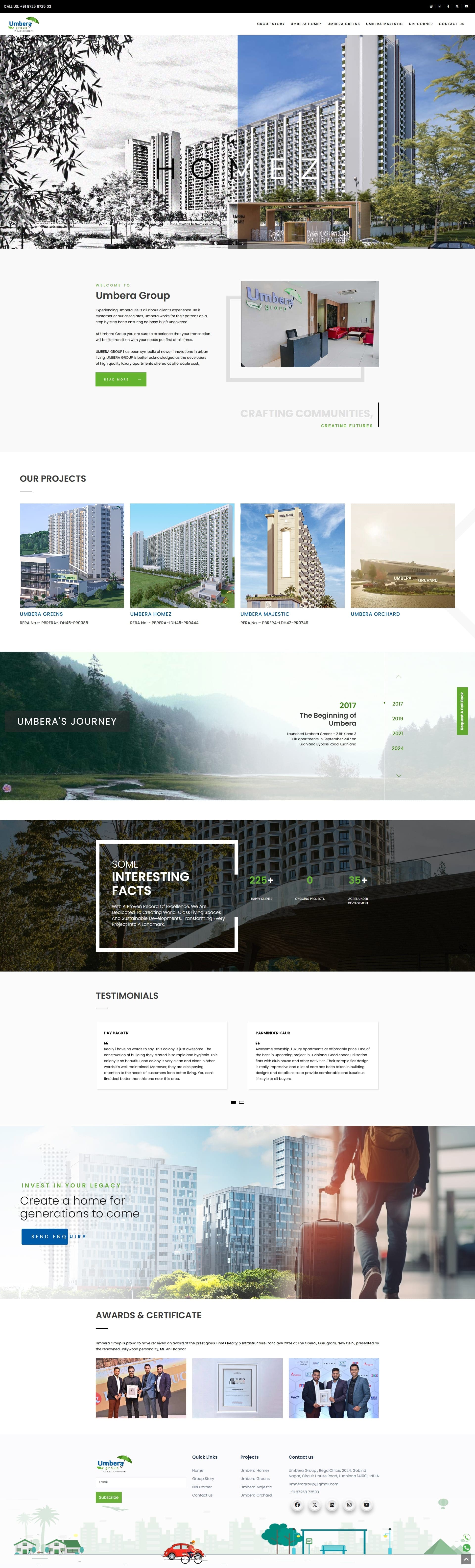 Umbera Group website by Infosoft Network