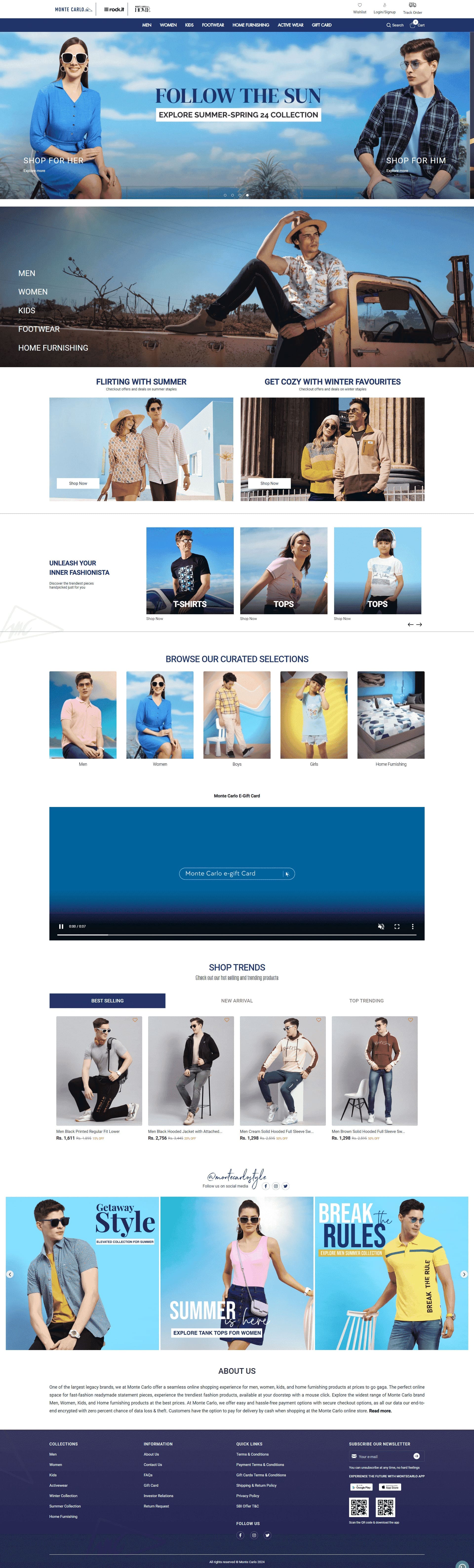 Monte Carlo Fashions website by Infosoft Network